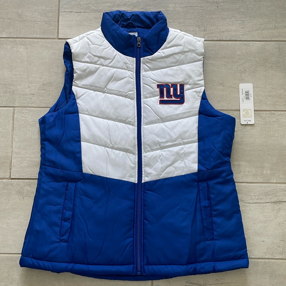 NFL women’s New York Giants size XL nwt Full Zip Puffers Vest